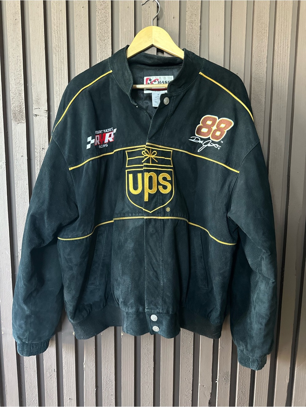 Chase Authentics Black UPS Jacket Dale Jarrett #88 Mens XL Coat Nascar Racing